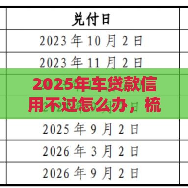 2025年车贷款信用不过怎么办，梳理五个最新网络贷款平台排名不分先后