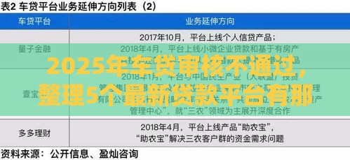 2025年车贷审核不通过，整理5个最新贷款平台有那些