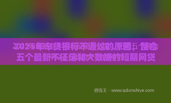 2025年车贷银行不通过的原因，整合五个最新不征信和大数据的短期网贷适合58岁的平台