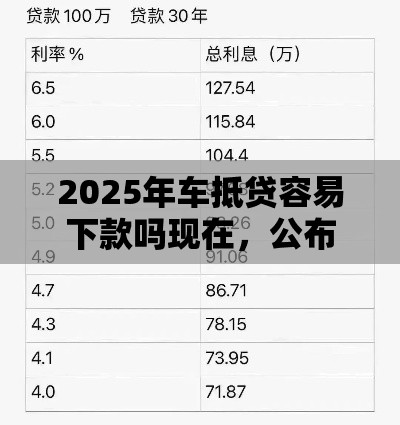 2025年车抵贷容易下款吗现在，公布五个最新16岁借钱平台