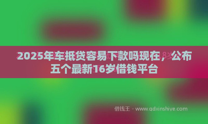 2025年车抵贷容易下款吗现在，公布五个最新16岁借钱平台