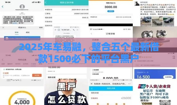 2025年车易融，整合五个最新借款1500必下的平台黑户