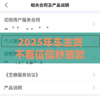 2025年车主贷不看征信秒放款的口子，整理5个最新正规可靠的贷款平台