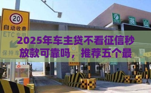 2025年车主贷不看征信秒放款可靠吗，推荐五个最新2025黑户网贷必下款的平台