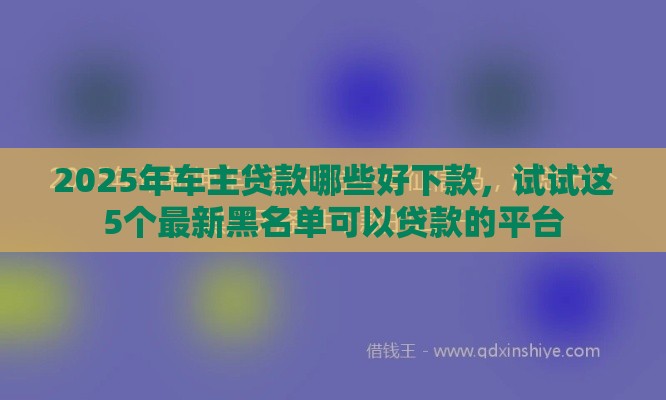 2025年车主贷款哪些好下款，试试这5个最新黑名单可以贷款的平台
