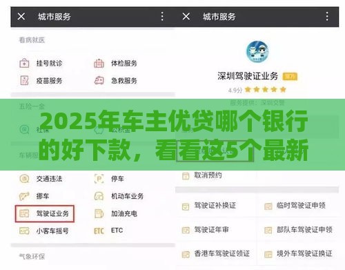 2025年车主优贷哪个银行的好下款，看看这5个最新借得到的贷款平台