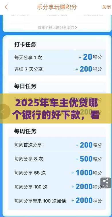 2025年车主优贷哪个银行的好下款，看看这5个最新借得到的贷款平台