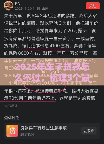 2025年车子贷款怎么不过，梳理5个最新借钱平台