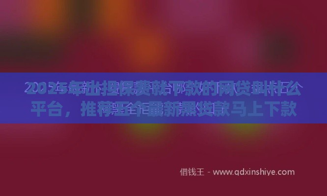 2025年出担保费就下款的网贷叫什么平台，推荐五个最新黑贷款马上下款的口子2025