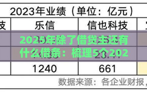 2025年除了借贷主还有什么借条:梳理5个2025热门网络贷款平台排名不分先后 2025年除了借贷主还有什么借条:梳理5个2025热门网络贷款平台排名不分先后