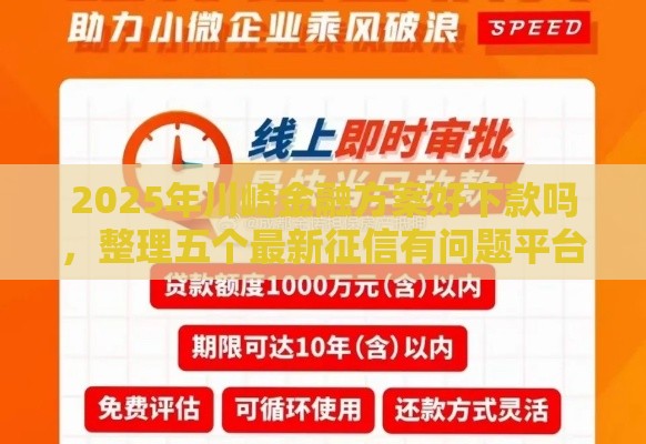 2025年川崎金融方案好下款吗，整理五个最新征信有问题平台可以贷款
