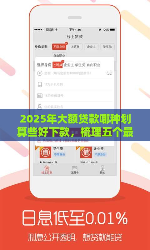 2025年大额贷款哪种划算些好下款，梳理五个最新百分百下款的借款平台