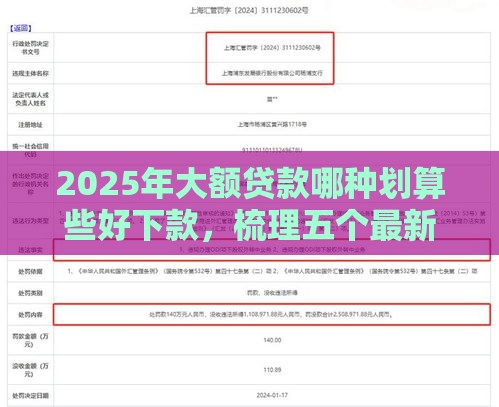 2025年大额贷款哪种划算些好下款，梳理五个最新百分百下款的借款平台