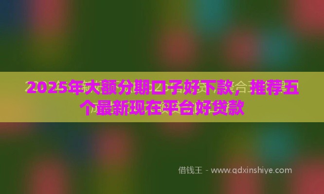 2025年大额分期口子好下款，推荐五个最新现在平台好贷款