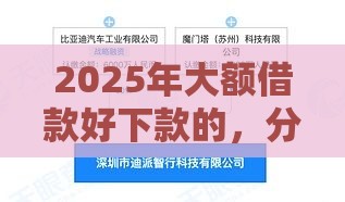 2025年大额借款好下款的，分享5个最新短期借款平台30天不看征信