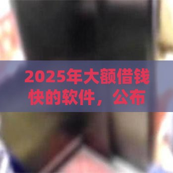 2025年大额借钱快的软件，公布五个最新网贷监管平台