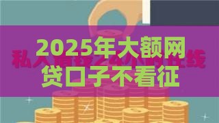 2025年大额网贷口子不看征信，分享5个最新正规平台可以借钱
