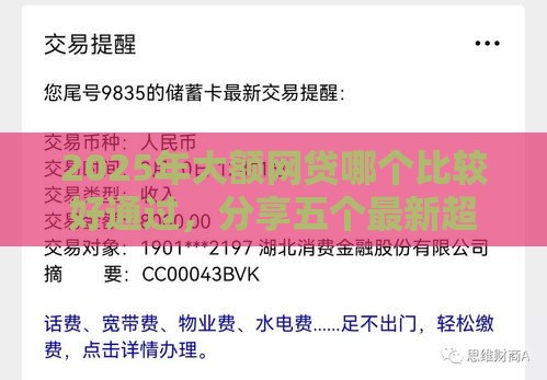 2025年大额网贷哪个比较好通过，分享五个最新超级花户下款的口子
