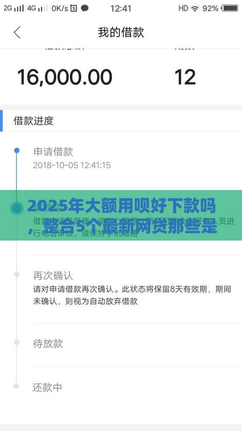 2025年大额用呗好下款吗，整合5个最新网贷那些是正规平台