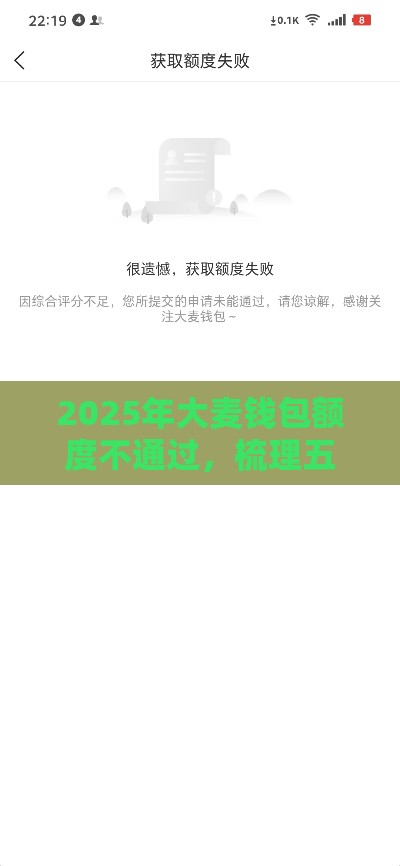 2025年大麦钱包额度不通过，梳理五个最新下款快的贷款平台