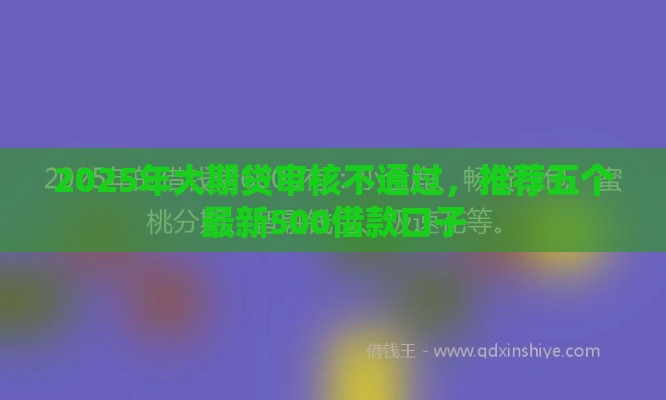 2025年大期贷审核不通过，推荐五个最新500借款口子