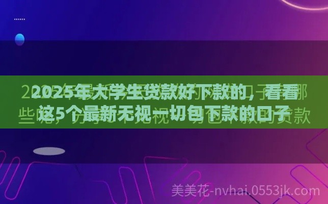2025年大学生贷款好下款的，看看这5个最新无视一切包下款的口子
