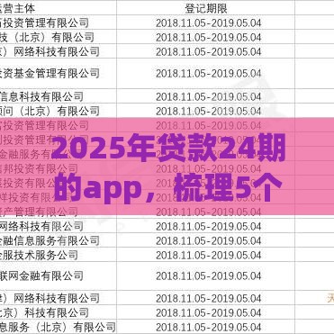 2025年贷款24期的app，梳理5个最新网贷那些是正规平台