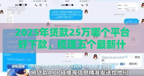 2025年贷款25万哪个平台好下款，梳理五个最新什么叫网贷平台