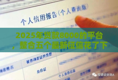 2025年贷款8000的平台，整合五个最新征信花了下款的平台