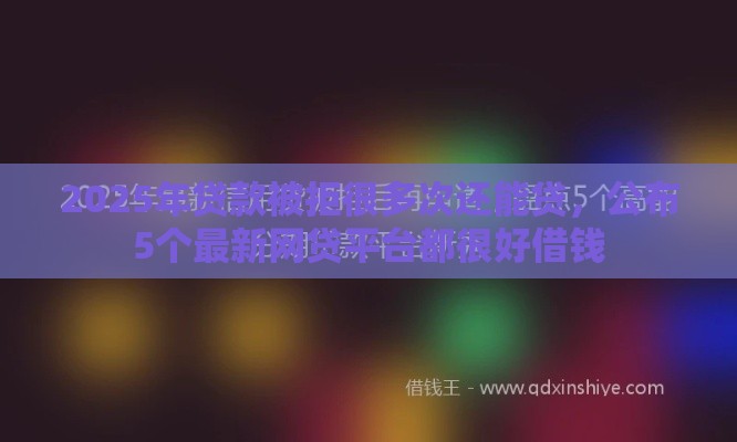 2025年贷款被拒很多次还能贷，公布5个最新网贷平台都很好借钱