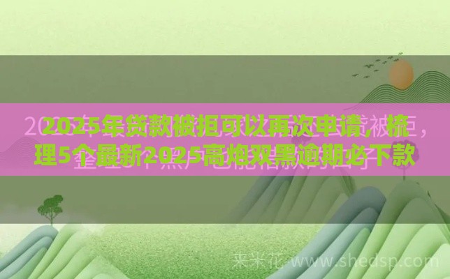 2025年贷款被拒可以再次申请，梳理5个最新2025高炮双黑逾期必下款口子