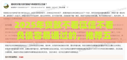 2025年贷款不看征信不看负债容易通过的，推荐五个最新分期贷款平台好