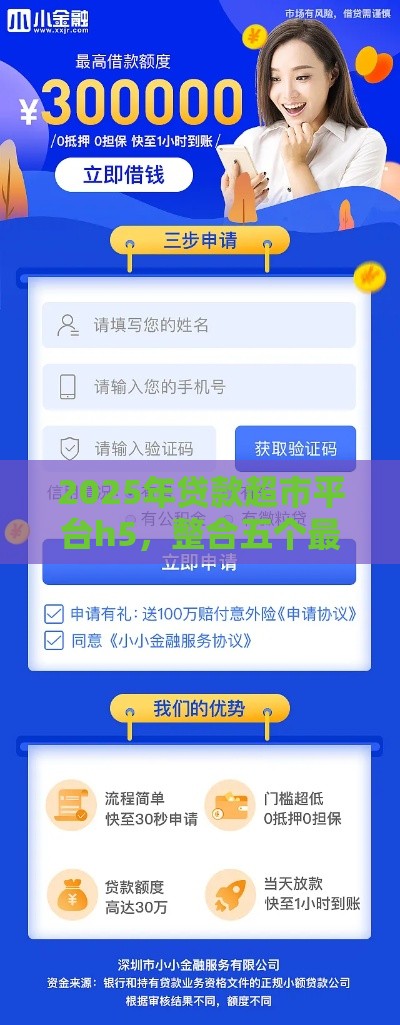 2025年贷款超市平台h5，整合五个最新网贷2000的平台