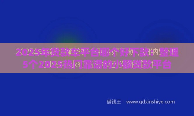 2025年贷款车平台哪个好下款：整理5个2025热门靠谱的小额贷款平台