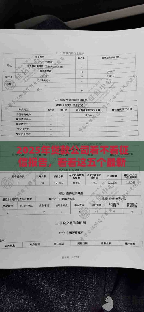 2025年贷款公司看不看征信报告，看看这五个最新容易下款的平台