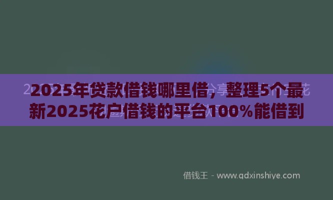 2025年贷款借钱哪里借，整理5个最新2025花户借钱的平台100%能借到