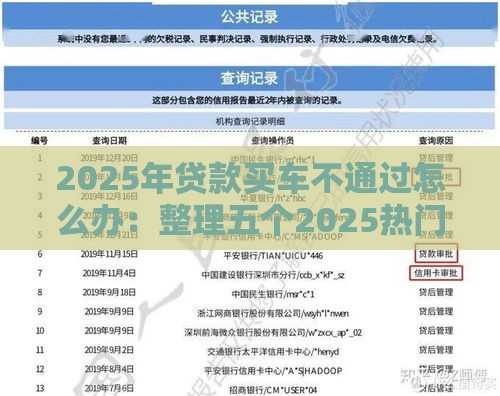2025年贷款买车不通过怎么办：整理五个2025热门不需要征信的借款平台