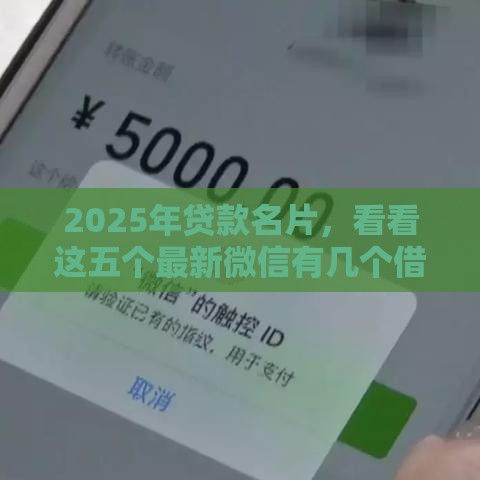2025年贷款名片，看看这五个最新微信有几个借钱平台