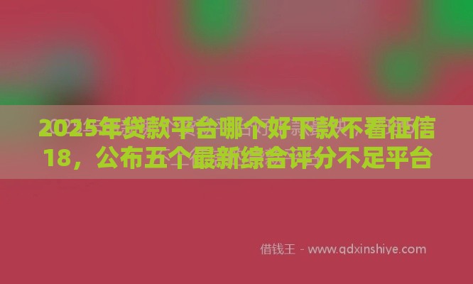 2025年贷款平台哪个好下款不看征信18，公布五个最新综合评分不足平台能下款