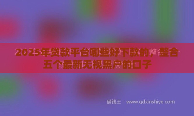 2025年贷款平台哪些好下款的，整合五个最新无视黑户的口子