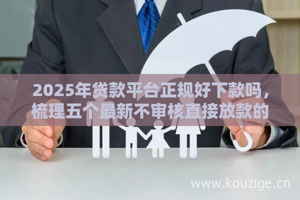 2025年贷款平台正规好下款吗，梳理五个最新不审核直接放款的软件