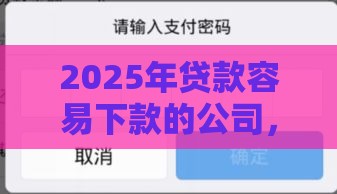 2025年贷款容易下款的公司，看看这五个最新借钱平台好