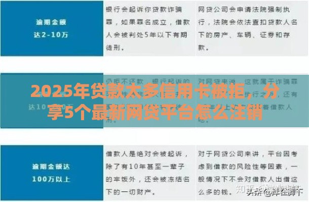 2025年贷款太多信用卡被拒，分享5个最新网贷平台怎么注销