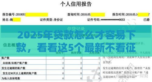 2025年贷款怎么才容易下款，看看这5个最新不看征信的网贷平台