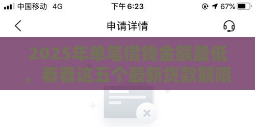 2025年单笔借钱金额最低，看看这五个最新贷款期限长的平台