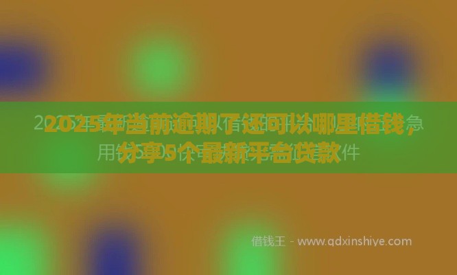 2025年当前逾期了还可以哪里借钱，分享5个最新平台贷款
