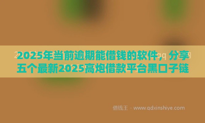 2025年当前逾期能借钱的软件，分享五个最新2025高炮借款平台黑口子链接