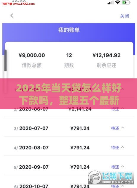 2025年当天贷怎么样好下款吗，整理五个最新借钱好通过率高平台