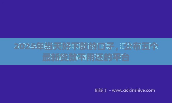 2025年当天好下款的口子，公布五个最新贷款不用还的平台