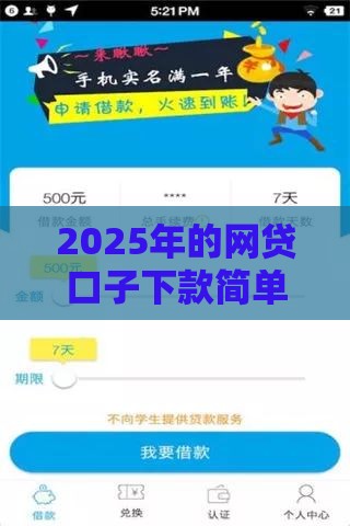2025年的网贷口子下款简单还快，试试这五个最新平台可以快速借钱